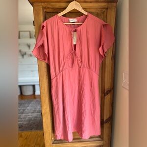Universal Thread Pink Tie-Front Mini Dress Large